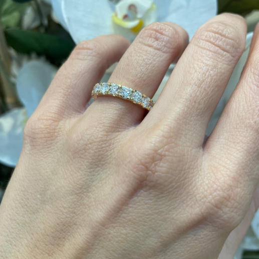 Prsten Eternity s diamanty 2,25 až 2,70 karátu žluté zlato 2