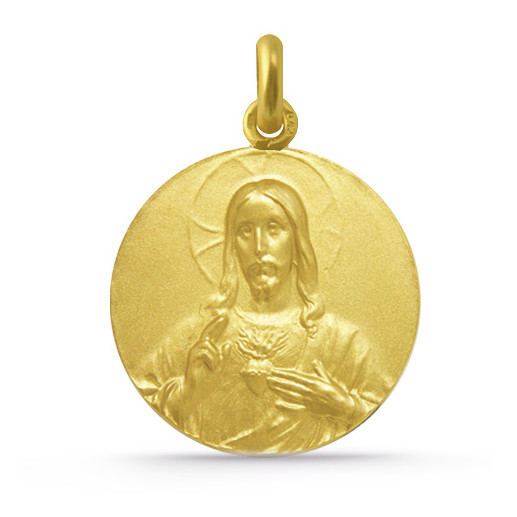 Medalla Cristo Sagrado Corazón de Jesús 18K Guld
