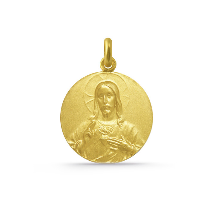 Medalla Cristo Sagrado Corazón de Jesús Oro 18kt 04516500052