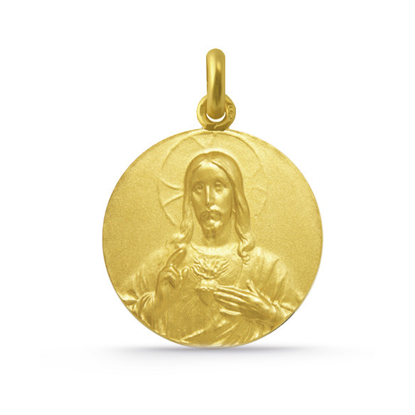 Medalla Cristo Sagrado Corazón de Jesús Oro 18kt 04516500052