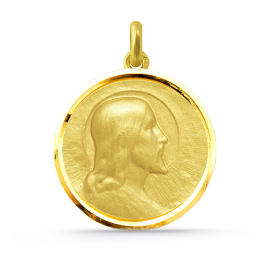 Medalla Cristo Salvador Oro 18kt Bisel 04516530052