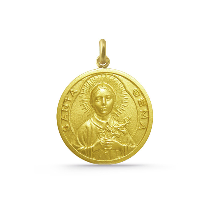 Medalla Santa Gema Oro 18K