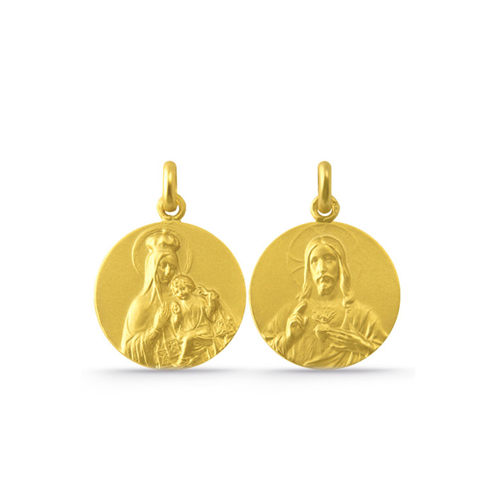 Escapulario Virgen del Carmen y Sagrado Corazón 18kt. 04518000052