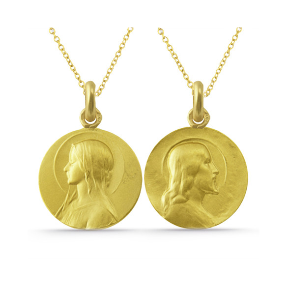 Scapular Salvador and Virgin Veil 18k Solid. 04518020052