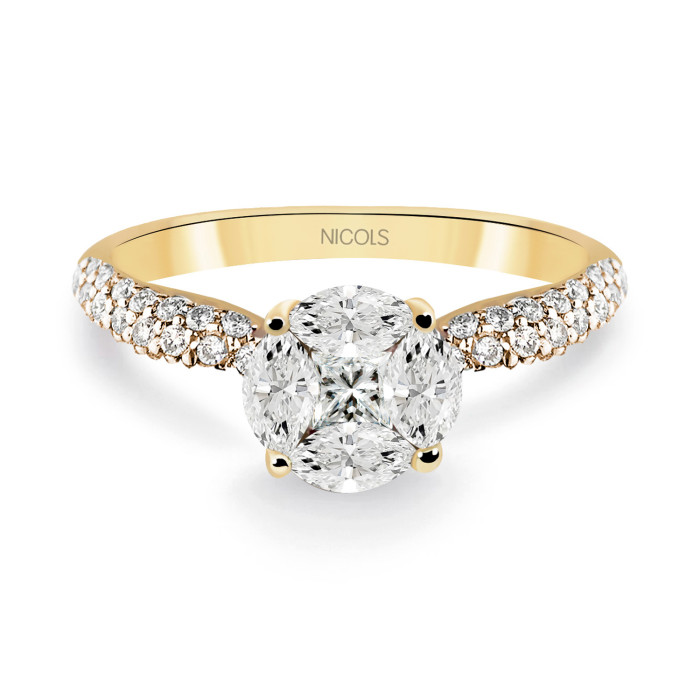 Anillo Solitario Diamantes Oro Amarillo Gardenia 32810020111