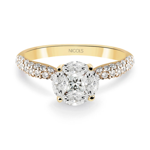 Anillo Solitario Diamantes Oro Amarillo Gardenia 32810020111