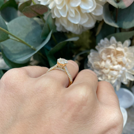 Anillo Solitario Diamantes Oro Amarillo Gardenia 32810020111 2