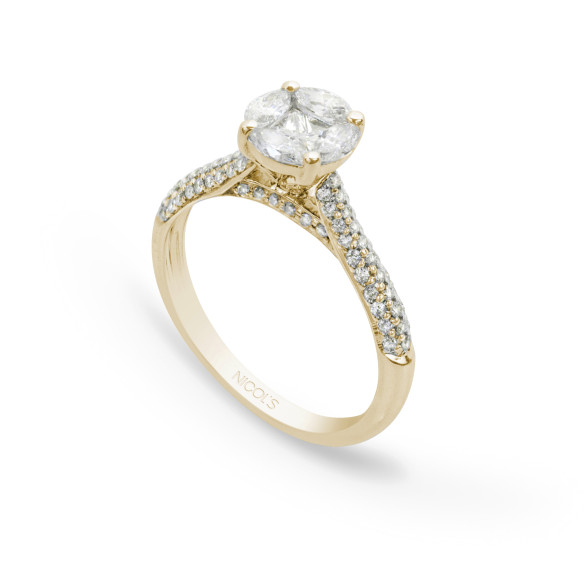 Anillo Solitario Diamantes Oro Amarillo Gardenia 32810020111