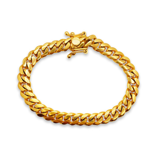 Pulsera Cubana 18cm Oro Amarillo Maciza 18Kt 7mm 9933030735