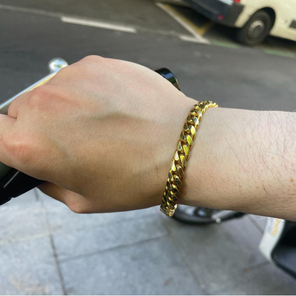Pulsera Cubana 18cm Oro Amarillo Maciza 18Kt 7mm 9933030735