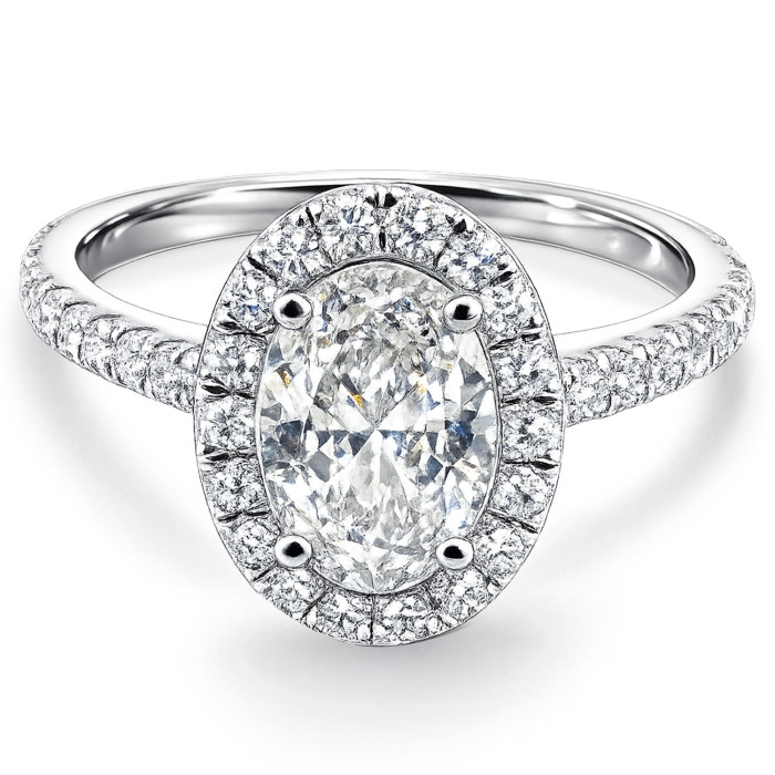 Seline Oval Diamond Solitaire Ring 1.00 ct in White Gold 99930536711